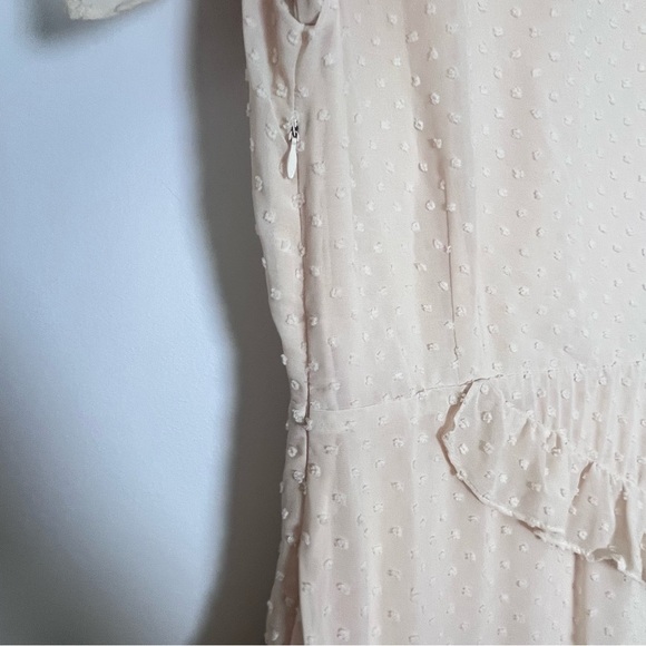 Lulus Next to You Cream Swiss Dot Ruffled Midi Dress Size Medium - Picture 9 of 14
